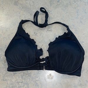 Victoria Secret Molded Black Bikini with Ruffled Edge 32DD